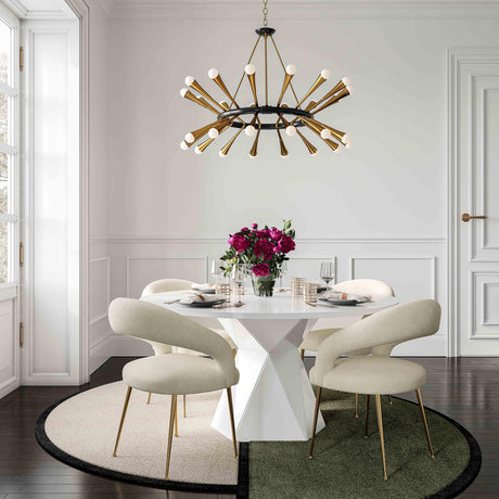 Iris Glass 56" Round Dining Table by TOV Furniture at Eve Furniture