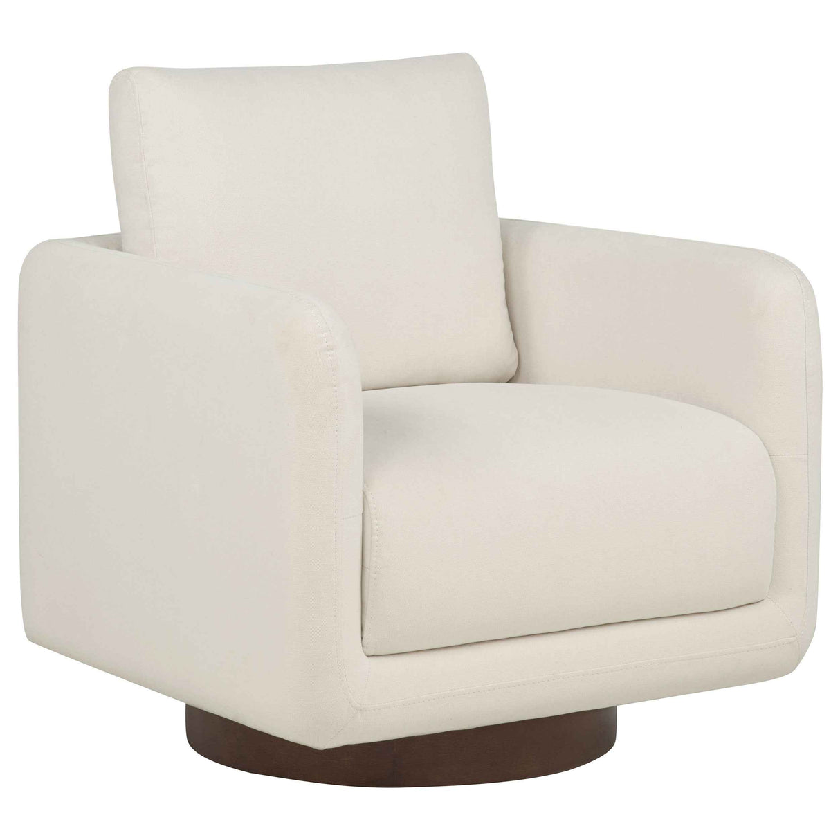 Iris Ivory Fabric Upholstered Swivel Accent Chair by Coaster at Eve Furniture