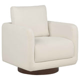 Iris Ivory Fabric Upholstered Swivel Accent Chair by Coaster at Eve Furniture