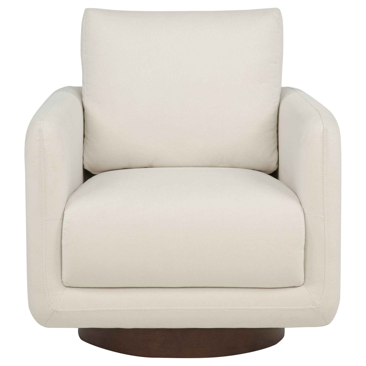 Iris Ivory Fabric Upholstered Swivel Accent Chair by Coaster at Eve Furniture
