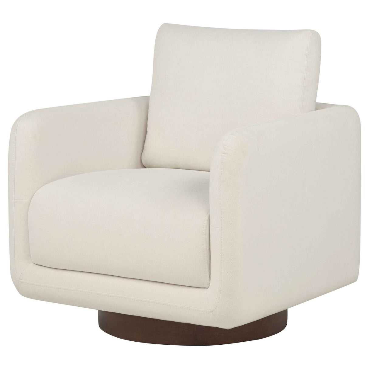 Iris Ivory Fabric Upholstered Swivel Accent Chair by Coaster at Eve Furniture