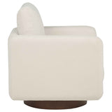 Iris Ivory Fabric Upholstered Swivel Accent Chair by Coaster at Eve Furniture