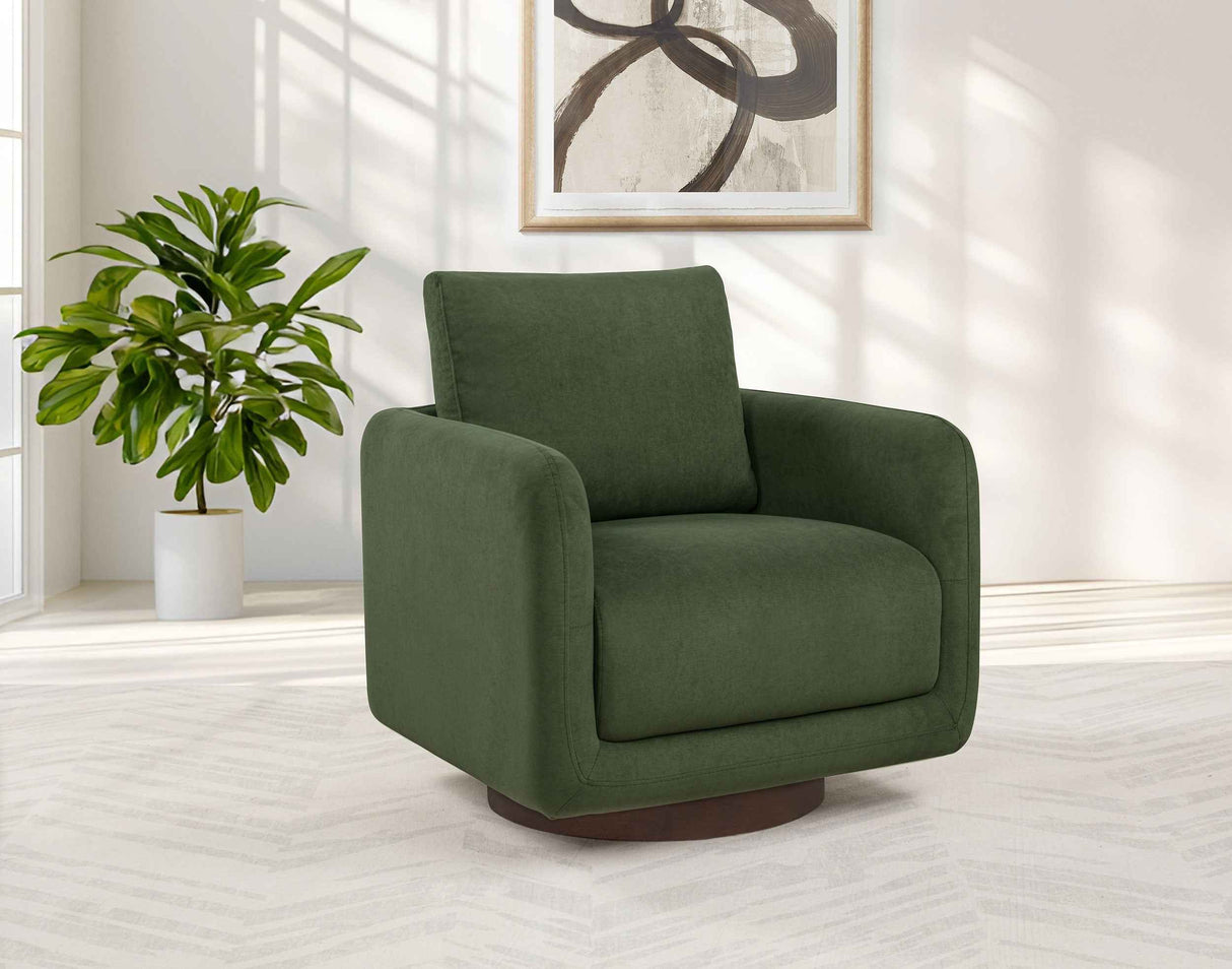 Iris Matcha Fabric Upholstered Swivel Accent Chair by Coaster at Eve Furniture