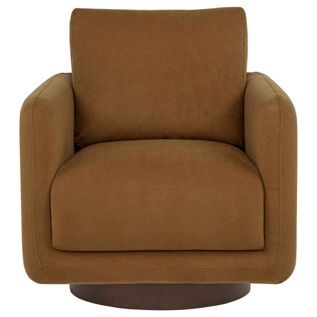 Iris Rust Fabric Upholstered Swivel Accent Chair by Coaster at Eve Furniture