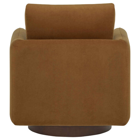 Iris Rust Fabric Upholstered Swivel Accent Chair by Coaster at Eve Furniture