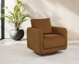 Iris Rust Fabric Upholstered Swivel Accent Chair by Coaster at Eve Furniture