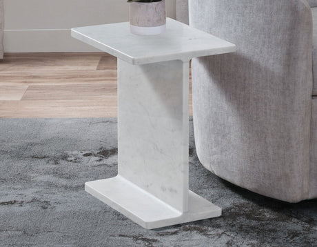 Irma Banswara White Marble Accent Table by Steve Silver at Eve Furniture