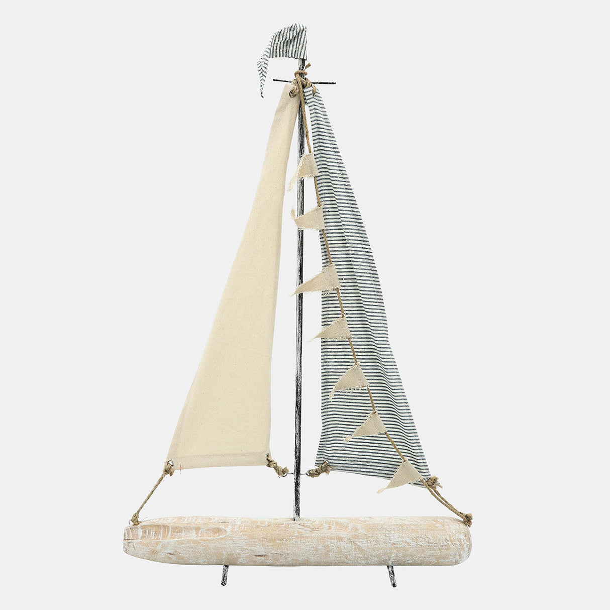 Iron 27" Sailboat W/ Cloth Sails, Multi