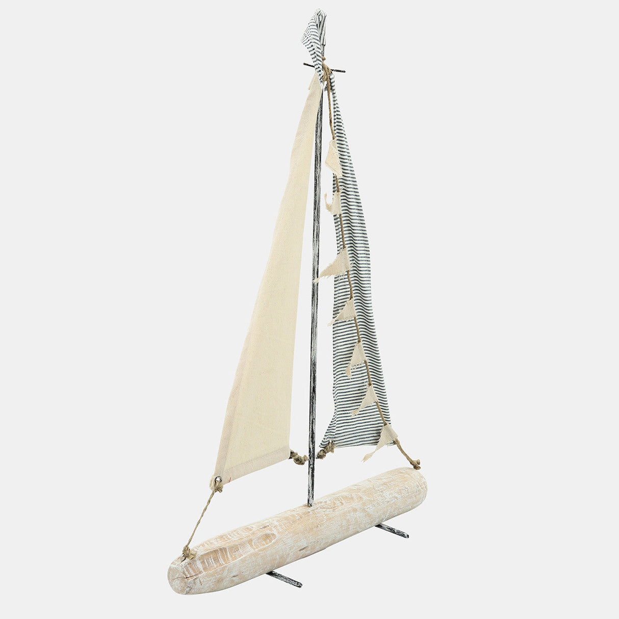 Iron 27" Sailboat W/ Cloth Sails, Multi