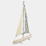 Iron 27" Sailboat W/ Cloth Sails, Multi