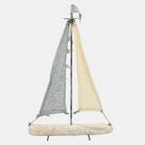 Iron 27" Sailboat W/ Cloth Sails, Multi