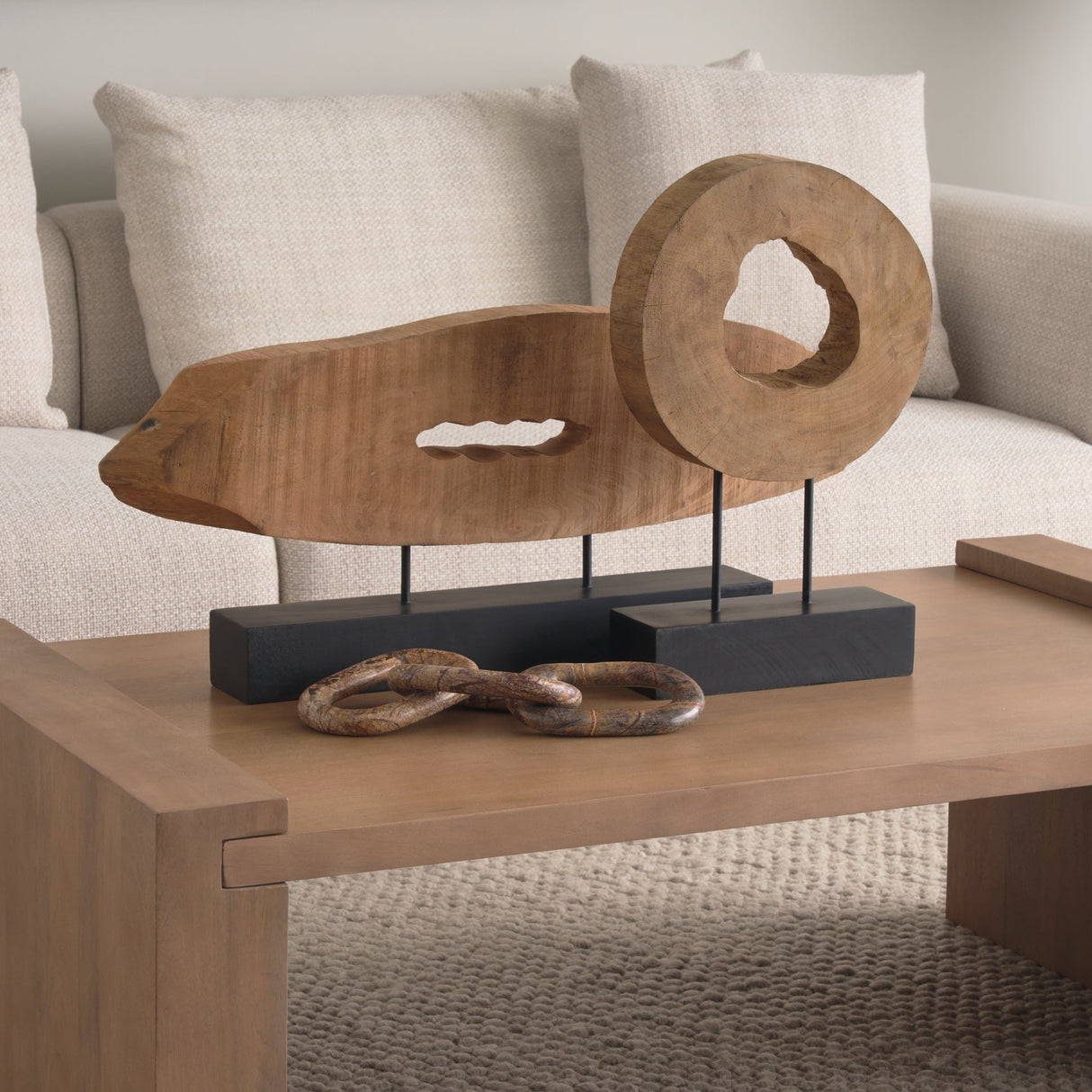 Ironwood II (Small) 13L x 4W Natural Wooden Circular Object by Mercana at Eve Furniture