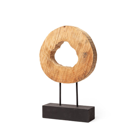 Ironwood II (Small) Natural Wooden Circular Object by Mercana at Eve Furniture