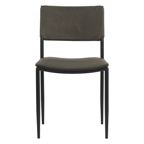 Irvine 18" Dining Chair Olive Green Leather and Iron, Set of 2 by Home Trends & Design at Eve Furniture