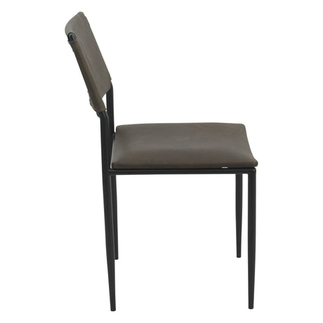 Irvine 18" Dining Chair Olive Green Leather and Iron, Set of 2 by Home Trends & Design at Eve Furniture