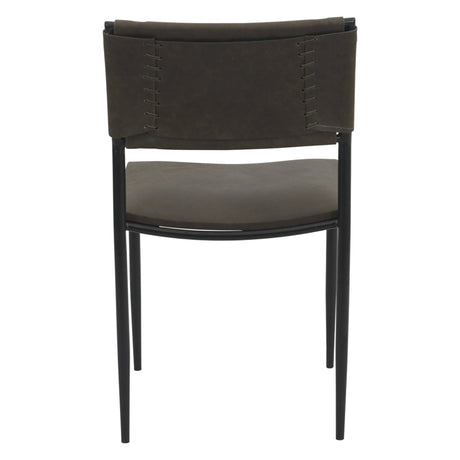 Irvine 18" Dining Chair Olive Green Leather and Iron, Set of 2 by Home Trends & Design at Eve Furniture