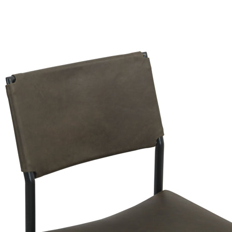 Irvine 18" Dining Chair Olive Green Leather and Iron, Set of 2 by Home Trends & Design at Eve Furniture