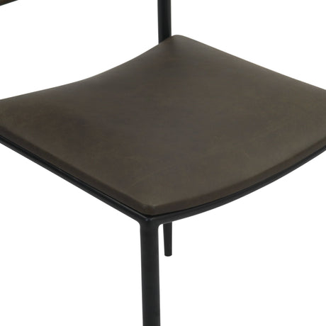 Irvine 18" Dining Chair Olive Green Leather and Iron, Set of 2 by Home Trends & Design at Eve Furniture
