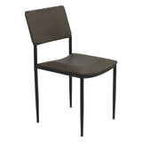 Irvine 18" Dining Chair Olive Green Leather and Iron, Set of 2 by Home Trends & Design at Eve Furniture