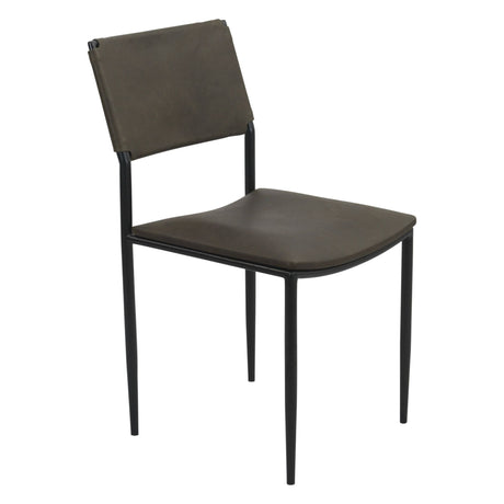 Irvine 18" Dining Chair Olive Green Leather and Iron, Set of 2 by Home Trends & Design at Eve Furniture