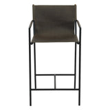 Irvine 20" Counter Armchair in Black Leather and Iron by Home Trends & Design at Eve Furniture