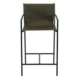 Irvine 20" Counter Armchair in Black Leather and Iron by Home Trends & Design at Eve Furniture