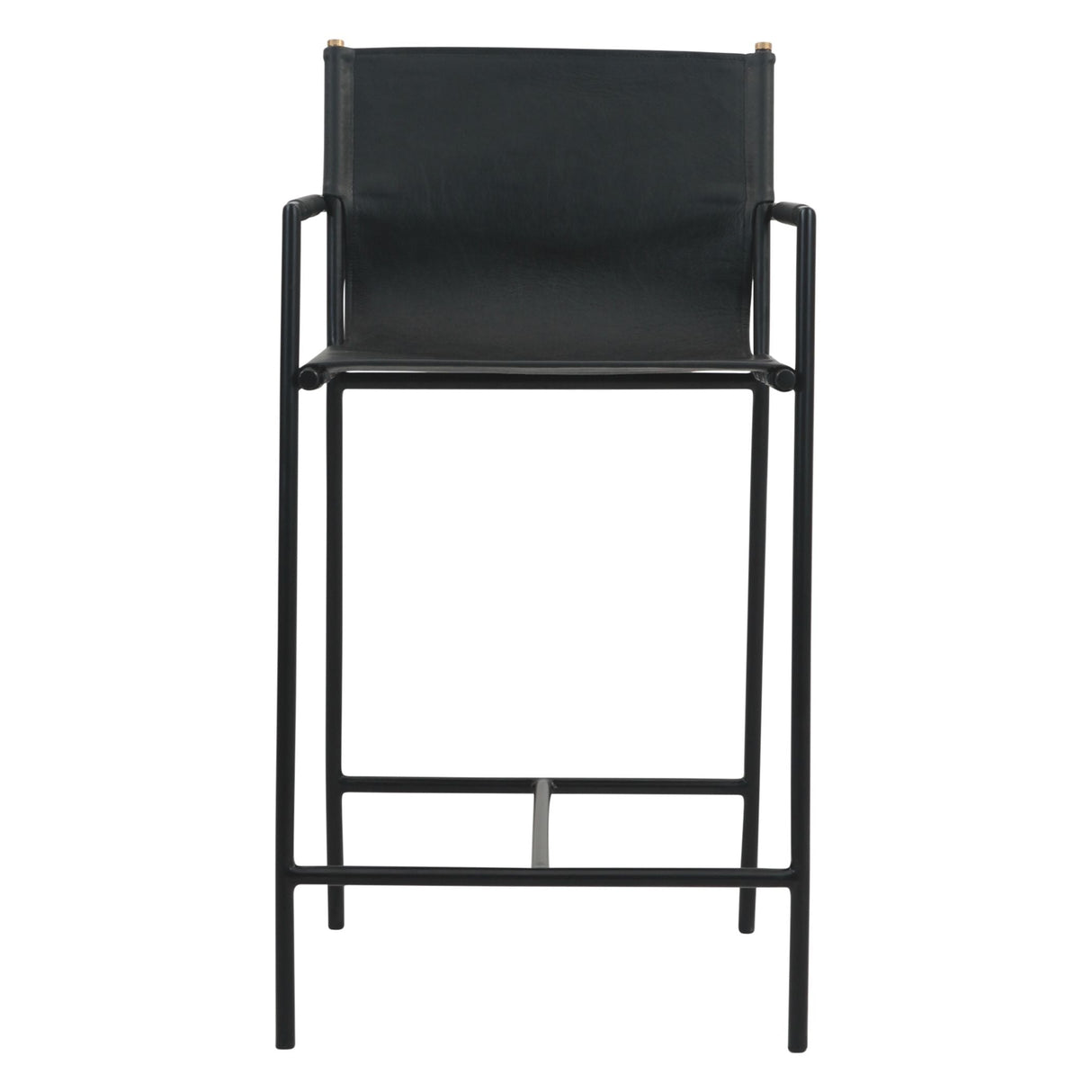 Irvine 20" Counter Armchair in Black Leather and Iron by Home Trends & Design at Eve Furniture