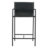 Irvine 20" Counter Armchair in Black Leather and Iron by Home Trends & Design at Eve Furniture