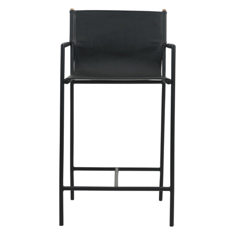 Irvine 20" Counter Armchair in Black Leather and Iron by Home Trends & Design at Eve Furniture