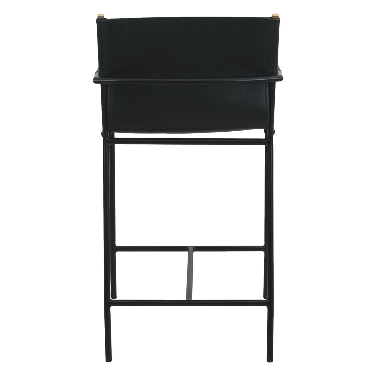 Irvine 20" Counter Armchair in Black Leather and Iron by Home Trends & Design at Eve Furniture