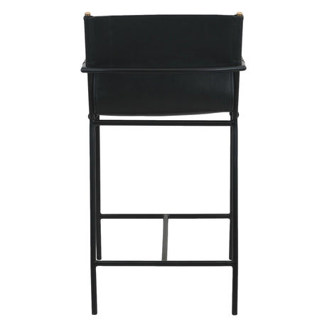 Irvine 20" Counter Armchair in Black Leather and Iron by Home Trends & Design at Eve Furniture