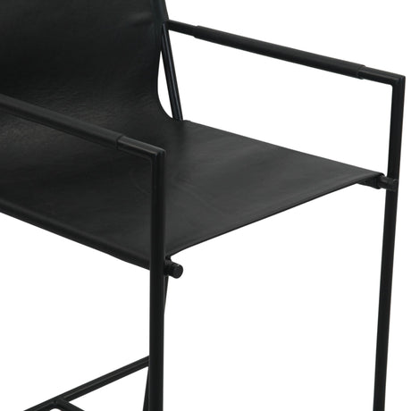 Irvine 20" Counter Armchair in Black Leather and Iron by Home Trends & Design at Eve Furniture