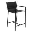 Irvine 20" Counter Armchair in Black Leather and Iron by Home Trends & Design at Eve Furniture