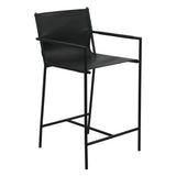 Irvine 20" Counter Armchair in Black Leather and Iron by Home Trends & Design at Eve Furniture
