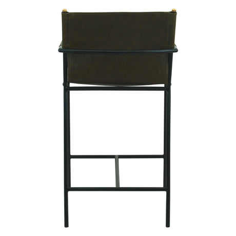 Irvine 20" Counter Armchair in Black Leather and Iron by Home Trends & Design at Eve Furniture