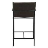 Irvine 20" Counter Armchair in Olive Green Leather and Iron by Home Trends & Design at Eve Furniture