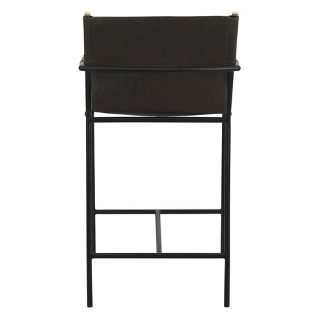Irvine 20" Counter Armchair in Olive Green Leather and Iron by Home Trends & Design at Eve Furniture