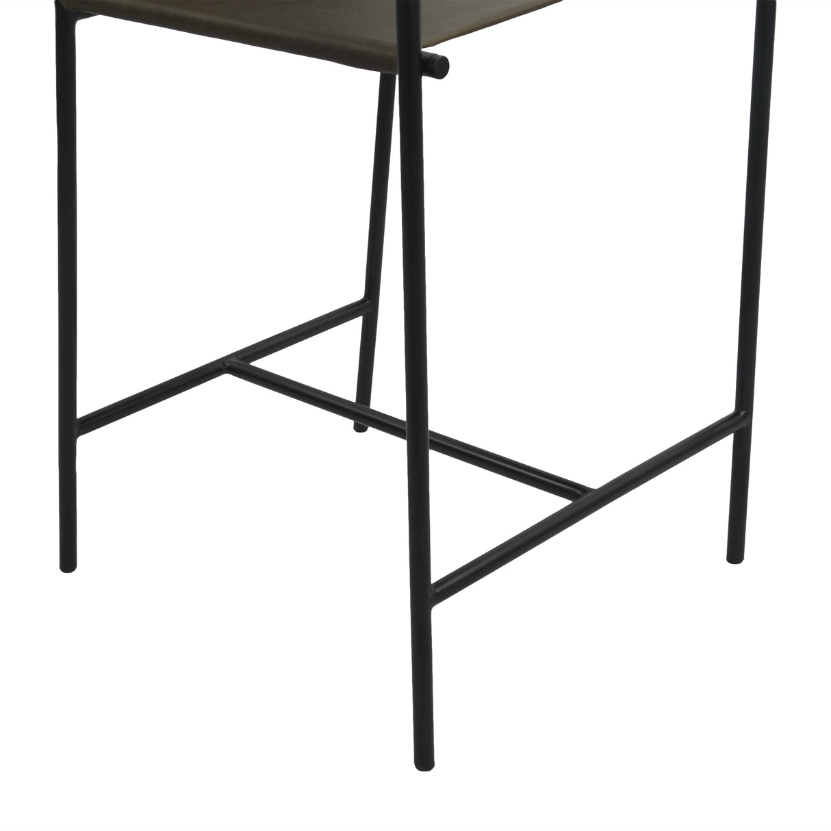 Irvine 20" Counter Armchair in Olive Green Leather and Iron by Home Trends & Design at Eve Furniture