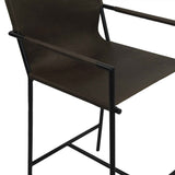 Irvine 20" Counter Armchair in Olive Green Leather and Iron by Home Trends & Design at Eve Furniture
