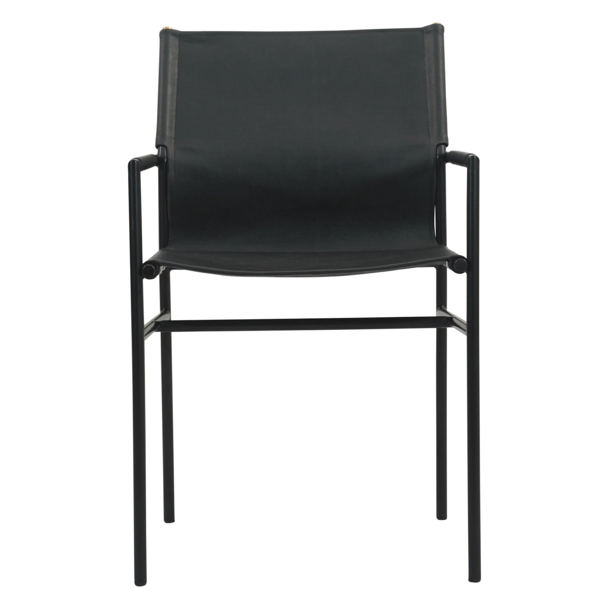 Irvine 20" Dining Armchair in Black Leather and Iron by Home Trends & Design at Eve Furniture