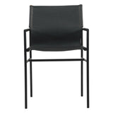 Irvine 20" Dining Armchair in Black Leather and Iron by Home Trends & Design at Eve Furniture