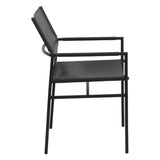 Irvine 20" Dining Armchair in Black Leather and Iron by Home Trends & Design at Eve Furniture