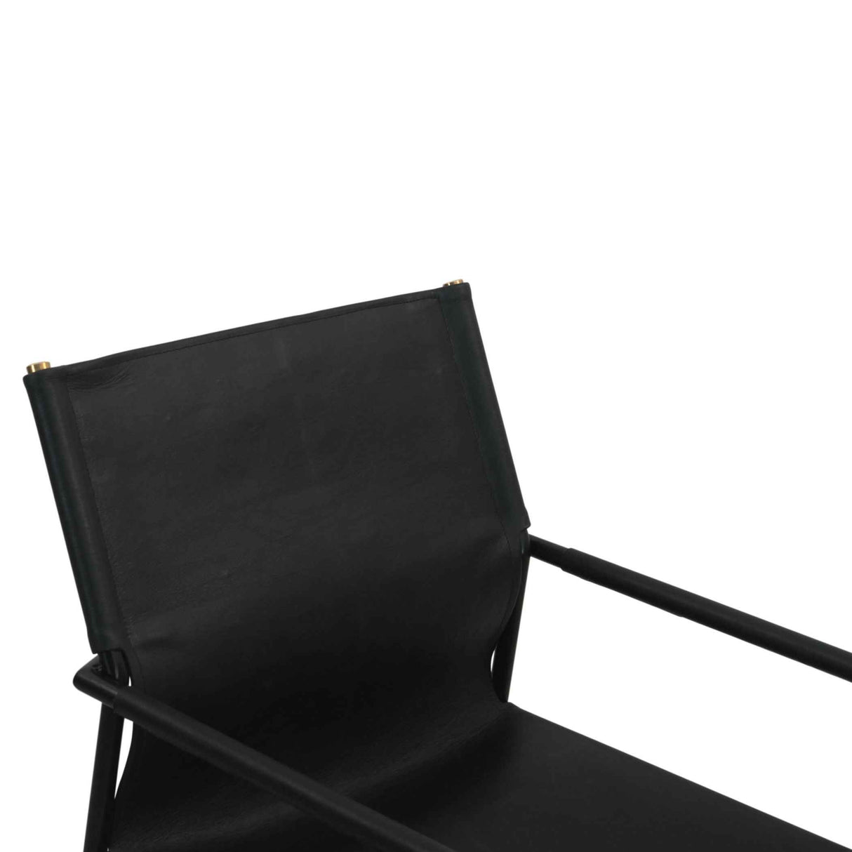 Irvine 20" Dining Armchair in Black Leather and Iron by Home Trends & Design at Eve Furniture