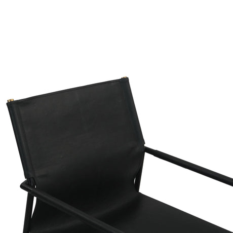 Irvine 20" Dining Armchair in Black Leather and Iron by Home Trends & Design at Eve Furniture