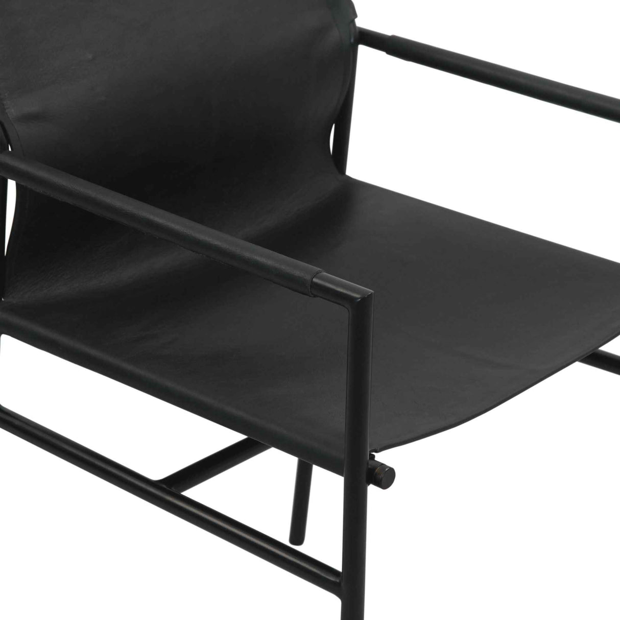 Irvine 20" Dining Armchair in Black Leather and Iron by Home Trends & Design at Eve Furniture