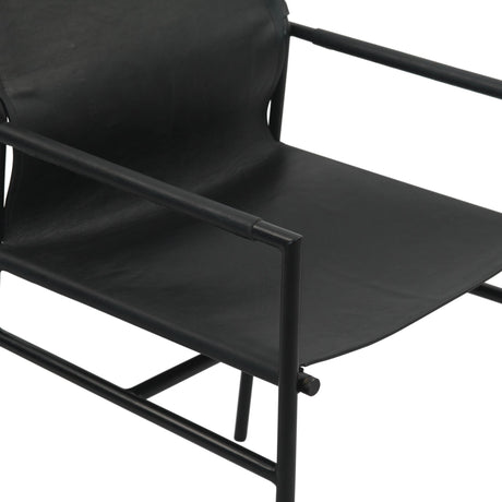 Irvine 20" Dining Armchair in Black Leather and Iron by Home Trends & Design at Eve Furniture
