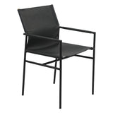 Irvine 20" Dining Armchair in Black Leather and Iron by Home Trends & Design at Eve Furniture