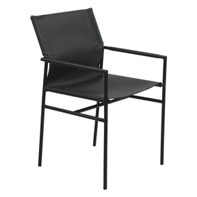 Irvine 20" Dining Armchair in Black Leather and Iron by Home Trends & Design at Eve Furniture