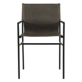 Irvine 20" Dining Armchair Olive Green Leather and Iron by Home Trends & Design at Eve Furniture
