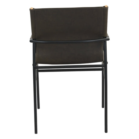 Irvine 20" Dining Armchair Olive Green Leather and Iron by Home Trends & Design at Eve Furniture